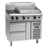 Waldorf 800 RNL8606G-CB, 2 Burner with 600mm Griddle Cooktop Low Back Model with Cabinet Base