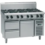 Waldorf 800 RN8800G-RB, 8 Burner Cooktop with Refrigerated Base