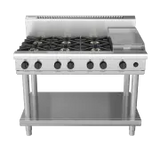Waldorf Bold RNB8803G-B, 6 Burner with 300mm Griddle Cooktop with Bench Base