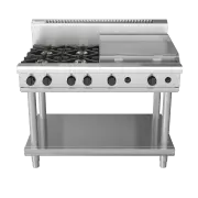 Waldorf Bold RNB8806G-B, 4 Burner with 600mm Griddle Cooktop with Bench Base
