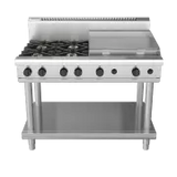 Waldorf Bold RNB8806G-B, 4 Burner with 600mm Griddle Cooktop with Bench Base