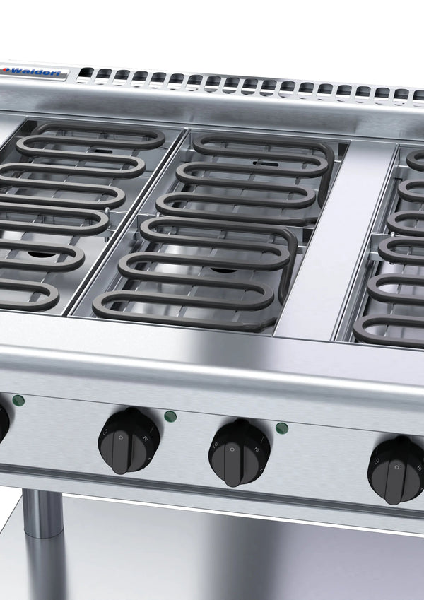 Waldorf 800 RNL8600E-LS, 6 Element Cooktop Low Back Model with Leg Stand