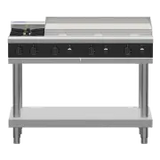 Waldorf Bold RNLB8809G-LS, 2 Burner with 900mm Griddle Cooktop Low Back Model with Leg Stand