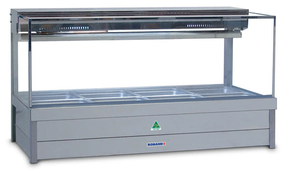 Roband SFX24RD Square Glass Refrigerated Display Bar - COLD PLATE &amp; CROSS FIN COIL - PIPED &amp; FOAMED ONLY (NO MOTOR) - 8 x 1/2 size, double row