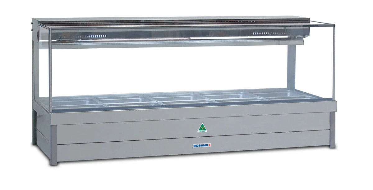 Roband SFX25RD Square Glass Refrigerated Display Bar - COLD PLATE &amp; CROSS FIN COIL - PIPED &amp; FOAMED ONLY (NO MOTOR) - 10 x 1/2 size, double row