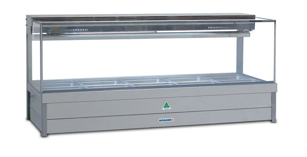 Roband SFX25RD Square Glass Refrigerated Display Bar - COLD PLATE &amp; CROSS FIN COIL - PIPED &amp; FOAMED ONLY (NO MOTOR) - 10 x 1/2 size, double row