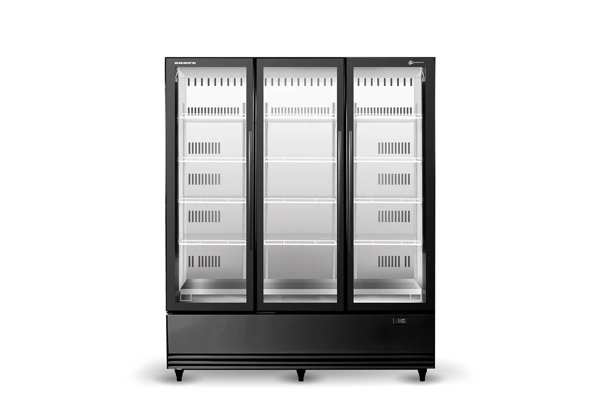 Skope SKB1500N-A 3 Glass Door Display or Storage Fridge - Black/White