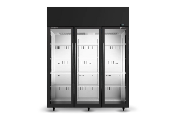 Skope SKT1500N-A 3 Glass Door Display or Storage Fridge - Black/White