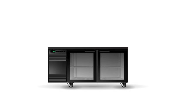 Skope SL.2.GSW.r, 2 Glass Swing Door SlimLine Remote Back Bar Fridge