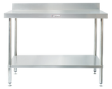 Simply Stainless SS02.1200 Work Bench with Splash back - 600 Series - with-undershelf - 1200-mm