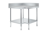 Simply Stainless Corner Bench with Splash back (600mm deep)