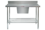 Simply Stainless SS05.7.0600 Wet bench with Single bowl sink - with-undershelf - centered-bowl - 600-mm