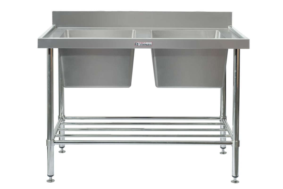 Simply Stainless SS06.7.2100 Wet bench with Double bowl sink - 2100-mm