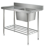 Simply Stainless SS08.1200L Dishwasher Inlet Bench with Single Sink - 600 Series - left-handed - 1200-mm