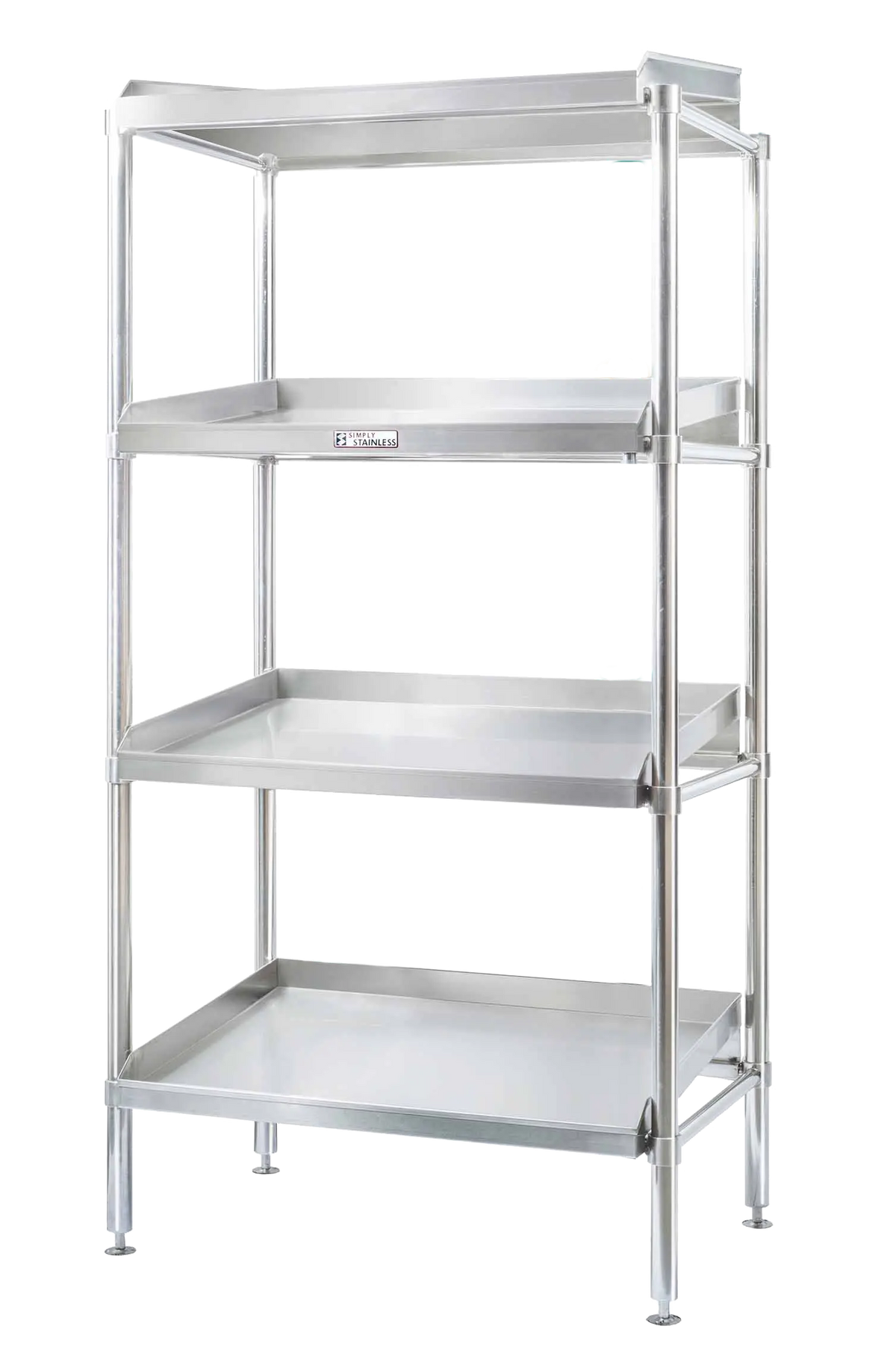 Simply Stainless SS17.DF.0900 Adjustable 4 tier stainless steel shelving - sloped-defrost-shelves - 900-mm