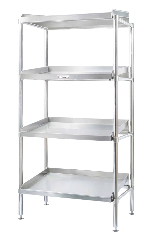 Simply Stainless SS17.DF.0900 Adjustable 4 tier stainless steel shelving - sloped-defrost-shelves - 900-mm