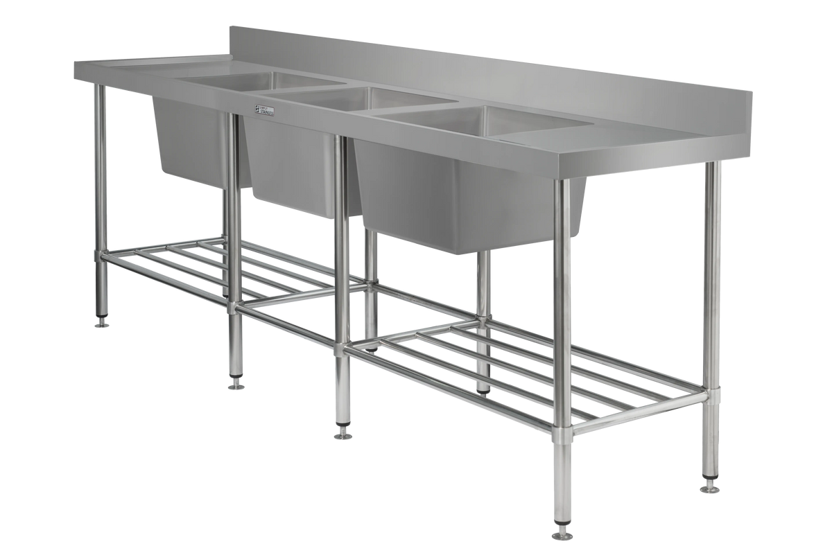 Simply Stainless SS24.2400.TB Triple Bowl Sink - 600 Series 2400mm