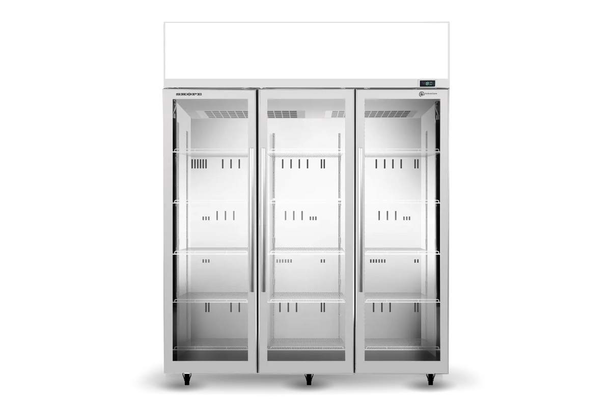 SKOPE TME1500N-AC ActiveCore Series, 3 Door (Glass), Upright Fridge