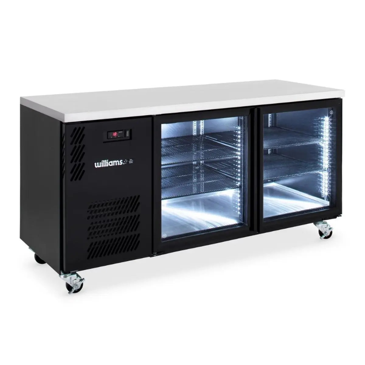 Williams Boronia HB2UGBHC Double Glass Door Back Bar in Black Colourbond (Replaces HB2UGB)