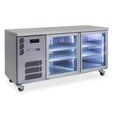 Williams Boronia HB2UGSHC Two Door Stainless Steel Remote Back Bar Counter Display Refrigerator