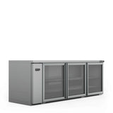 Williams Boronia HB3RGS Three Door Stainless Steel Remote Back Bar Counter Display Refrigerator