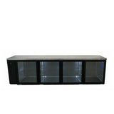 Williams Boronia HB4RGB Four Door Black Colorbond Remote Back Bar Counter Display Refrigerator