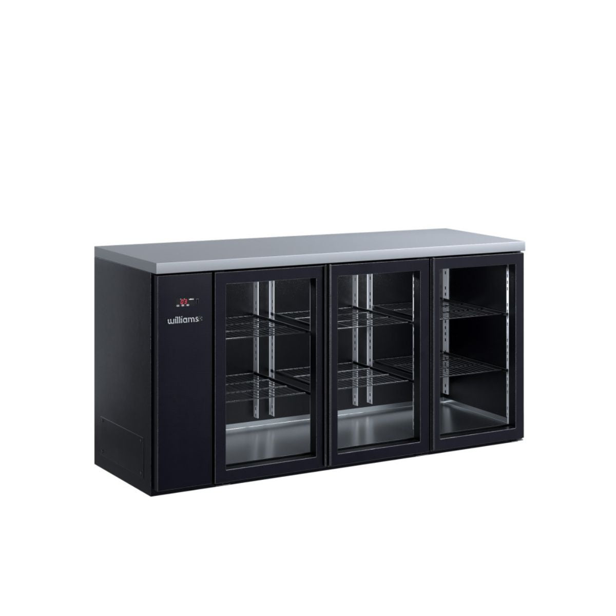 Williams Cameo HC3RGB Three Door Black Colorbond Remote Back Bar Counter Display Refrigerator