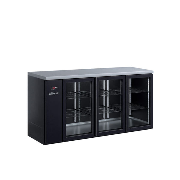 Williams Cameo HC3RGB Three Door Black Colorbond Remote Back Bar Counter Display Refrigerator