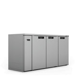 Williams Cameo HC3RSS Three Door Stainless Steel Remote Back Bar Counter Display Refrigerator