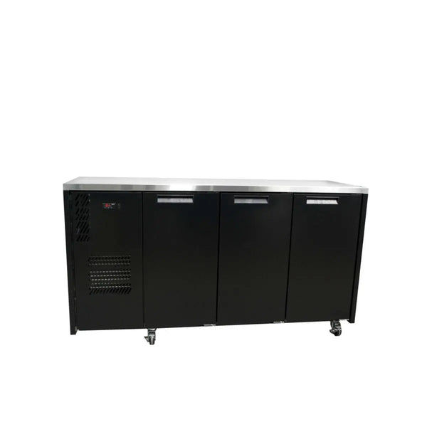 Williams Cameo HC3USBHC Triple Solid Door Back Bar Fridge - Black (Replaces HC3USB)