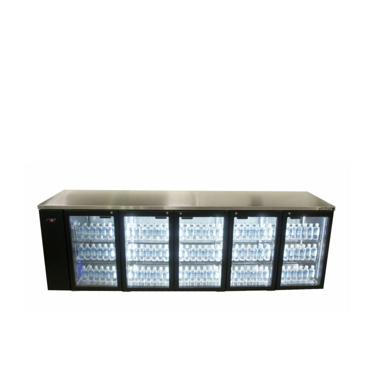 Williams Cameo HC5RGB Five Door Black Colorbond Remote Back Bar Counter Display Refrigerator