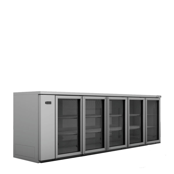 Williams Cameo HC5RGS Five Door Stainless Steel Remote Back Bar Counter Display Refrigerator