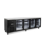 Williams Cameo Mini HCM4UGBHC Four Door Black Colorbond Under Counter Display Refrigerator