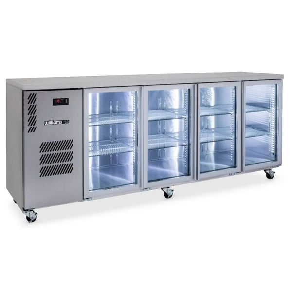 Williams Cameo Star HC4UGSHC 4 Glass Door Door Back Bar Fridge - Stainless Steel (Replaces HC4UGS)