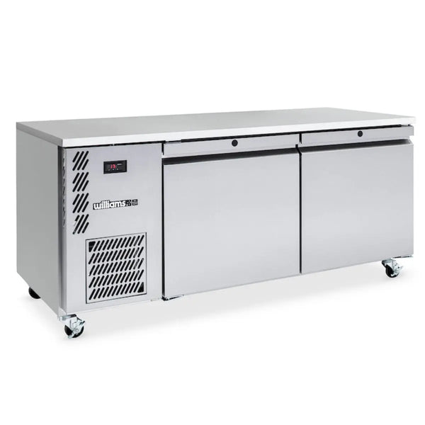 Williams Emerald HE2USS Double Solid Door Under Counter Fridge - Stainless Steel (Replaces HE2UFB)