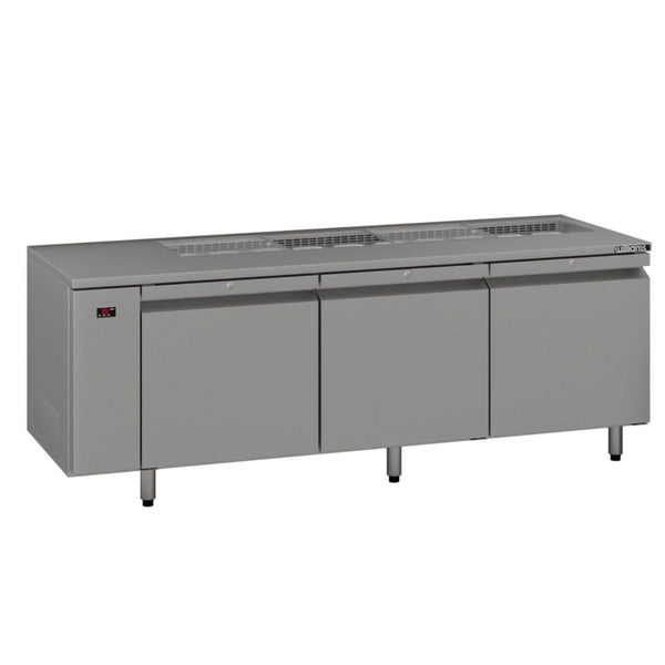 Williams Emerald HE3RSSBA Three Door Stainless Steel Remote Under Counter Refrigerator With Blown Air Well