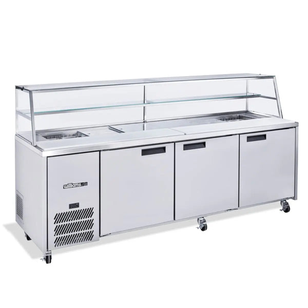 Williams Jade HJ3SCBASS Three Door Sandwich Preparation Fridge - Stainless Steel