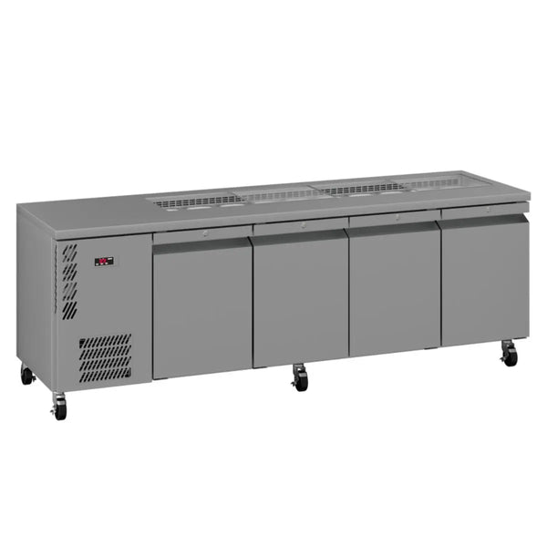 Williams Opal HO4USSBA 4 Door Prep Bench Fridge with 10 x 1/3 Gn Pans (Replaces HO4UFBBA)