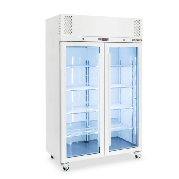 Williams LP2GW Pearl Star Double Glass Door Upright Freezer in White Colourbond (Replaces LPS2GDCB)