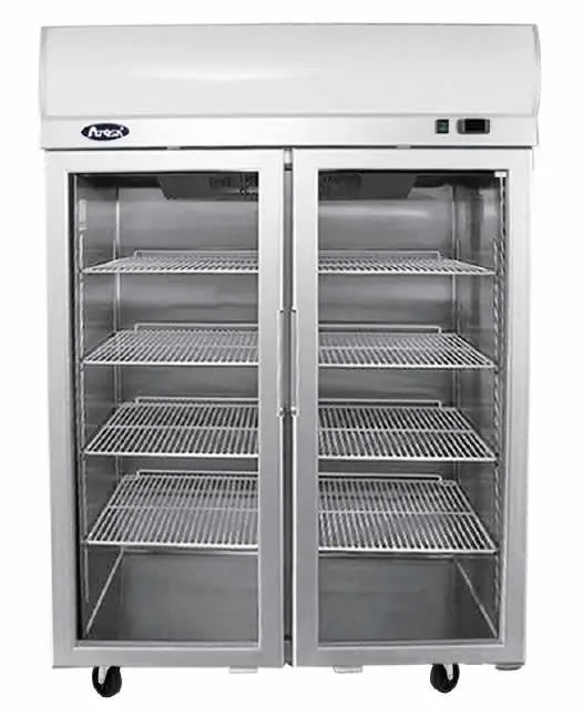 Atosa YCF9402, Top Mount 2 Glass Door Upright Display Fridge 900L