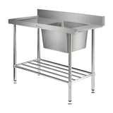 Simply Stainless SS08.7.1650R Dishwasher Inlet Bench with Single Sink - 700 Series - right-handed - 1650-mm - image 2