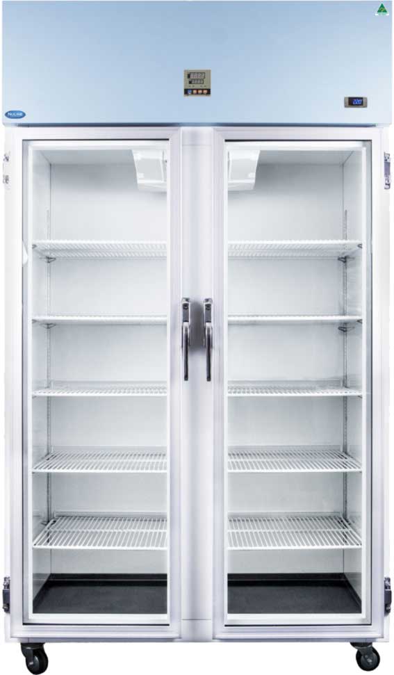 Nuline NLMi1000/2, 2 E-Glass Door Top Mount Refrigerated Incubator with Digital / Microprocessor Control