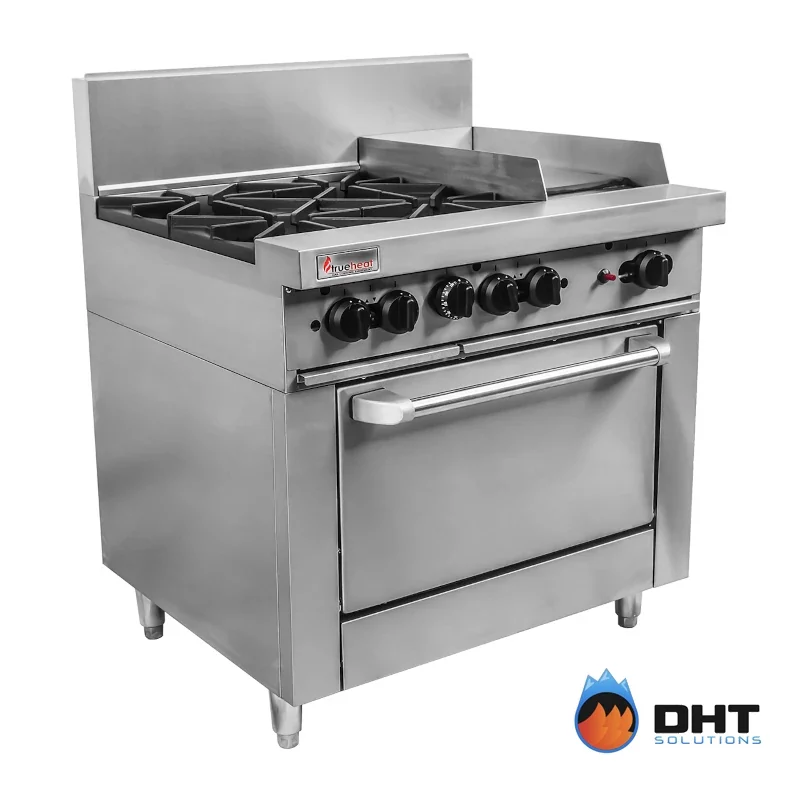 Image of Trueheat-RCR9-4-3G - 900mm Gas Oven Range W 4 Burners And 300mm Griddle Plate by DHT Solutions