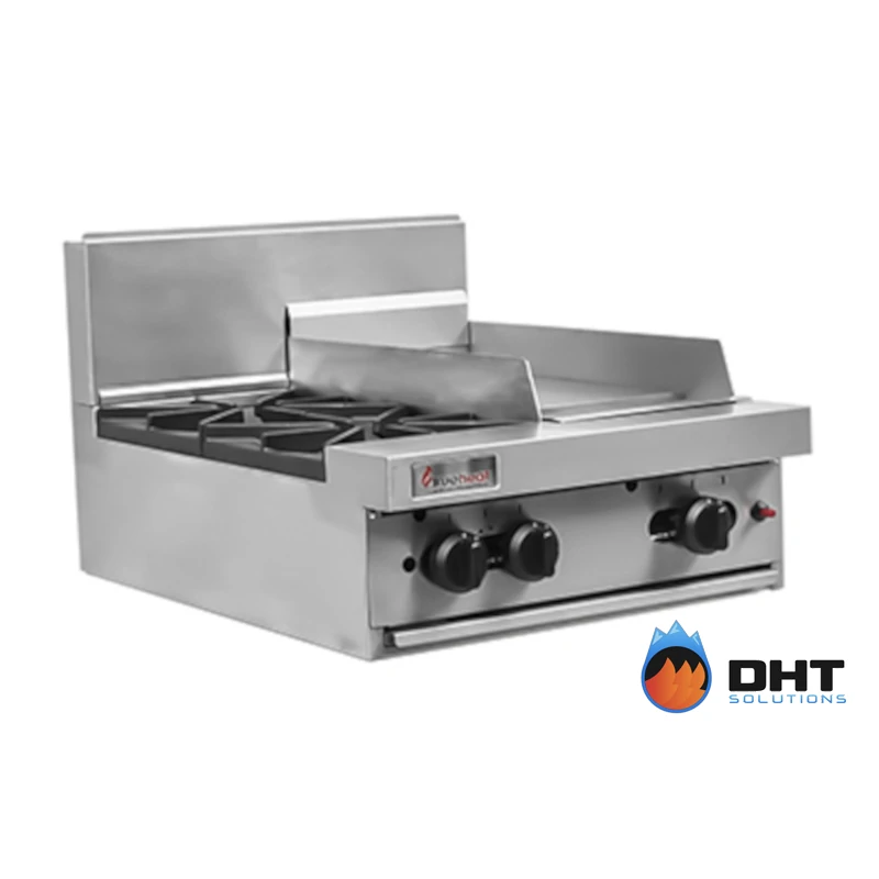 Image of Trueheat-RCT6-2-3G - 600mm Gas Cooktops W 2 Burners And 300mm Griddle Plate by DHT Solutions
