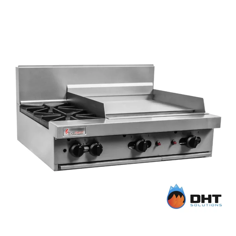 Image of Trueheat-RCT9-2-6G - 900mm Gas Cooktops W 2 Burners And 600mm Griddle Plate by DHT Solutions