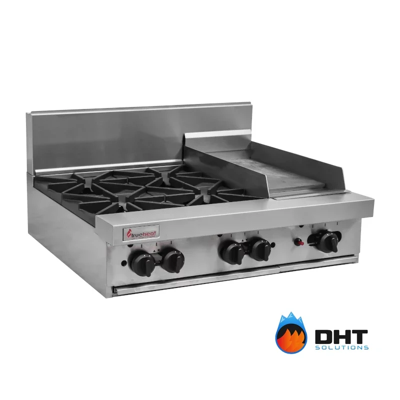 Image of Trueheat RCT9-4-3G - 900mm Gas Cooktops with 4 Burners And 300mm Griddle Plate by DHT Solutions